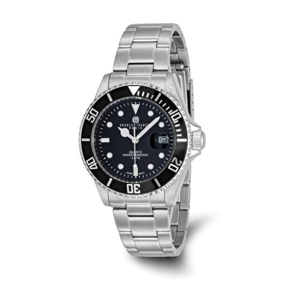 charles hubert Other - Men’s Charles Hubert Stainless Steel Black Dial Date Watch | Quartz | 40mm
